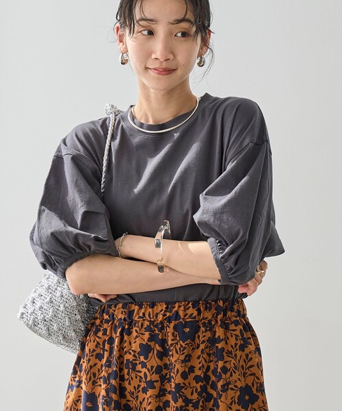 coen（コーエン）の「USAコットンボリュームスリーブカットソー（Tシャツ/カットソー・レディース・その他2/その他1/ダークグレー/オフホワイト/ブラック・M/L）」の3枚目の写真