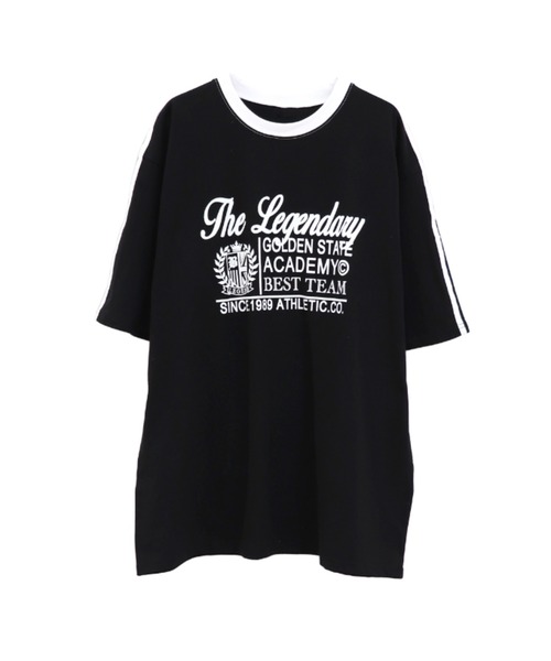 LVEU.(ラブユ.)の「【LVEU.】フロントロゴオーバーTシャツ / トップス カットソー Tシャツ 半袖 プリント プリントT オーバー ブラック ホワイト(Tシャツ/カットソー・レディース・ホワイト/ブラック・FREE)」の12枚目の写真