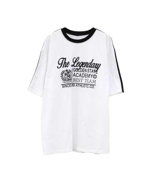 LVEU.(ラブユ.)の「【LVEU.】フロントロゴオーバーTシャツ / トップス カットソー Tシャツ 半袖 プリント プリントT オーバー ブラック ホワイト(Tシャツ/カットソー・レディース・ホワイト/ブラック・FREE)」の11枚目の写真