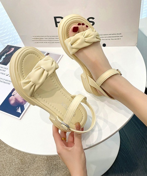 Miniministore(ミニミニストア)の「厚底サンダル レディース 韓国風 美脚(サンダル・レディース・ブラック/アイボリー/ベージュ・22.5cm/23.0cm/23.5cm/24.0cm/24.5cm/25.0cm)」の15枚目の写真