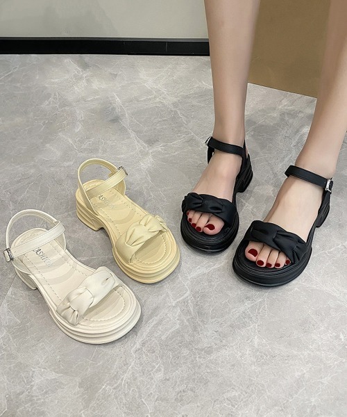 Miniministore(ミニミニストア)の「厚底サンダル レディース 韓国風 美脚(サンダル・レディース・ブラック/アイボリー/ベージュ・22.5cm/23.0cm/23.5cm/24.0cm/24.5cm/25.0cm)」の17枚目の写真