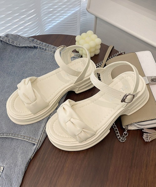 Miniministore(ミニミニストア)の「厚底サンダル レディース 韓国風 美脚(サンダル・レディース・ブラック/アイボリー/ベージュ・22.5cm/23.0cm/23.5cm/24.0cm/24.5cm/25.0cm)」の21枚目の写真