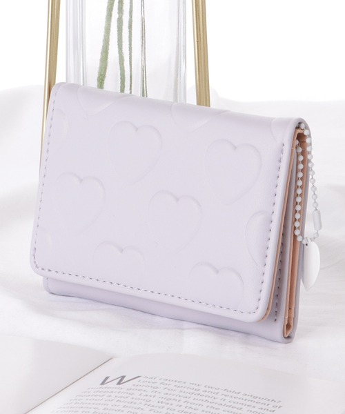 セール】ハート柄 三つ折り スクエア 財布（財布）｜Lace Ladies