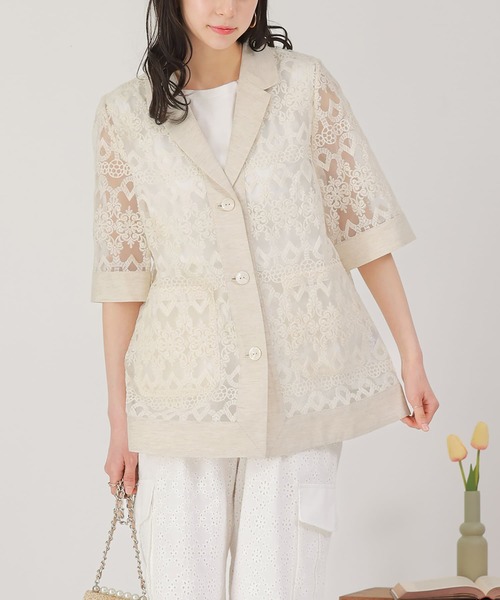 somari imagination(ソマリ イマジネーション)の「『レース×リネン混シアージャケット』(シャツ/ブラウス・レディース・ブラック/ナチュラル・2/1)」の18枚目の写真