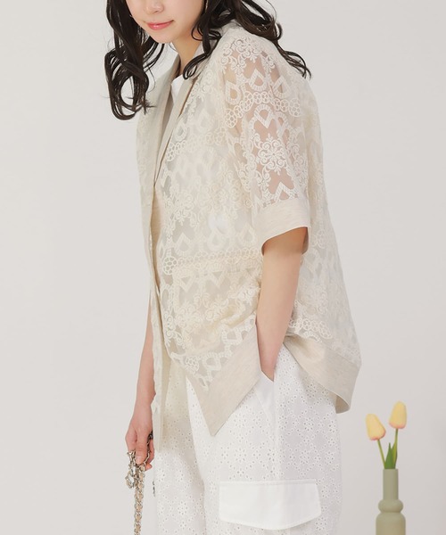 somari imagination(ソマリ イマジネーション)の「『レース×リネン混シアージャケット』(シャツ/ブラウス・レディース・ブラック/ナチュラル・2/1)」の19枚目の写真