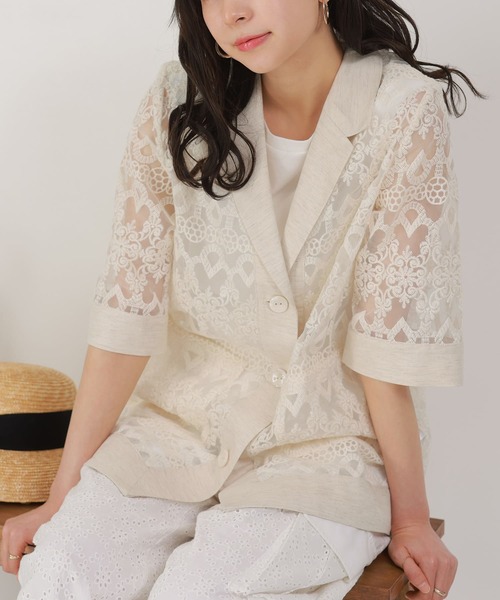 somari imagination(ソマリ イマジネーション)の「『レース×リネン混シアージャケット』(シャツ/ブラウス・レディース・ブラック/ナチュラル・2/1)」の17枚目の写真