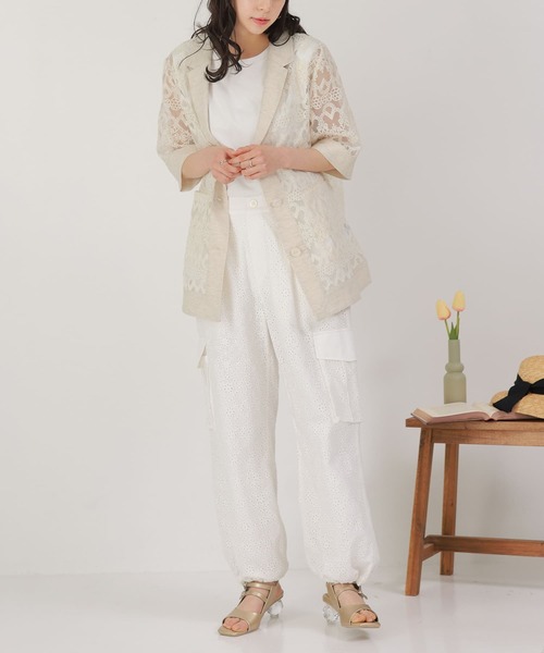 somari imagination(ソマリ イマジネーション)の「『レース×リネン混シアージャケット』(シャツ/ブラウス・レディース・ブラック/ナチュラル・2/1)」の12枚目の写真