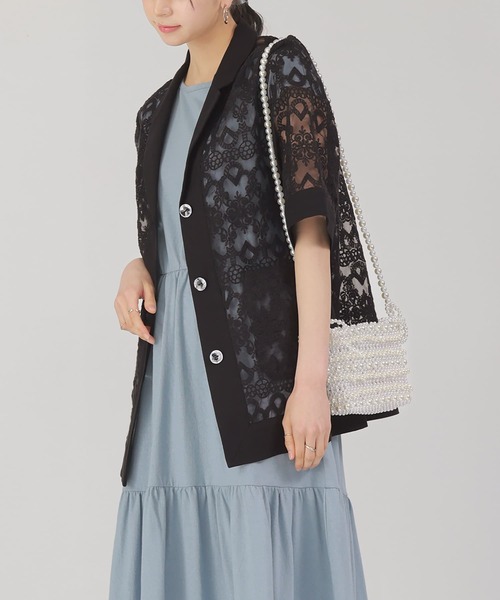 somari imagination(ソマリ イマジネーション)の「『レース×リネン混シアージャケット』(シャツ/ブラウス・レディース・ブラック/ナチュラル・2/1)」の14枚目の写真