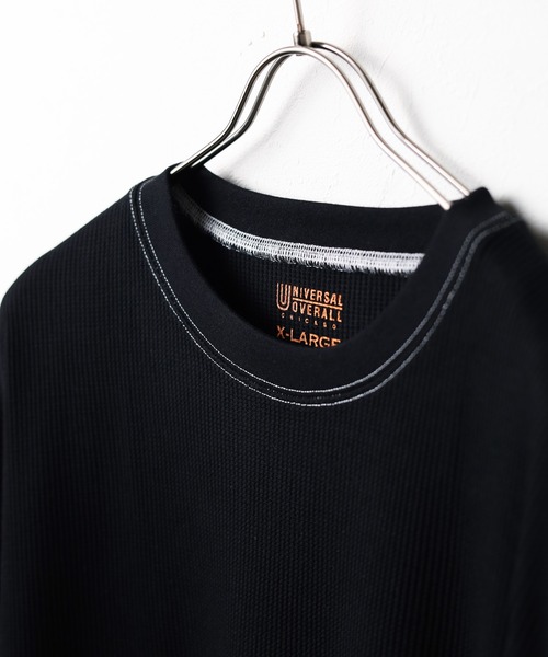 UNIVERSAL OVERALL(ユニバーサルオーバーオール)の「【72】【UNIVERSAL OVERALL】THERMAL LOOSE FIT SS TEE(Tシャツ/カットソー・メンズ・ホワイト/ブラック×ホワイト/ブラック系その他/ホワイト系その他/ブラック/ホワイト×ブラック・X-LARGE/LARGE/MEDIUM/SMALL)」の7枚目の写真