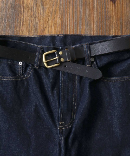 Lee（リー）の「Lee/リー 30mm アンティークゴールド 本革 帆型レザーベルト（ベルト・メンズ・ブラック/ダークブラウン/ブラウン・FREE）」の10枚目の写真