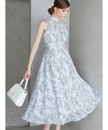 MERCURYDUO | 花柄バックレースアップフレアワンピース(ワンピース)