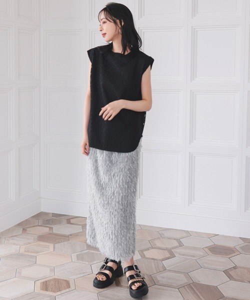 DONOBAN(ドノバン)の「ラメフリンジタイトスカート(スカート・レディース・ベージュ系その他/グレー/ブラック・F)」の8枚目の写真