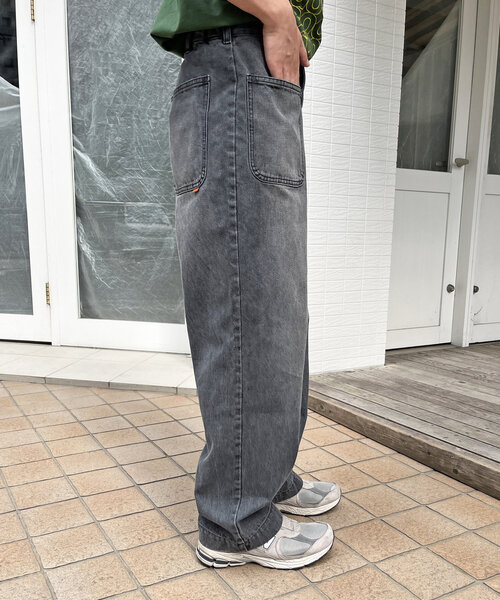 【HUECLOSET】★関税込★ベージュ デニム パンツ セール】【2色展開】カーブデニムパンツ（デニムパンツ