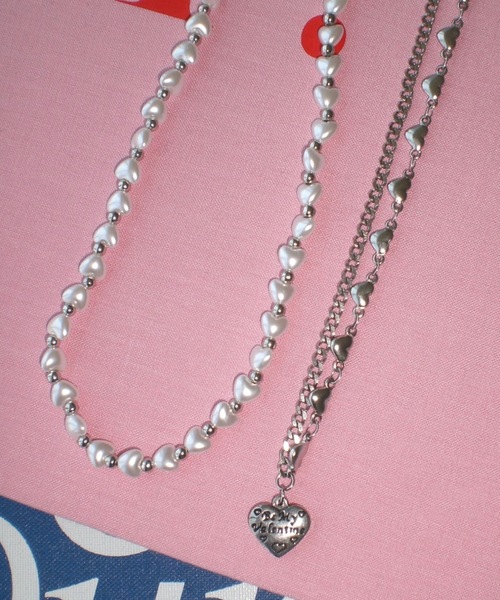 SHAGGIE（シャギー）の「ハートチャームアシンメトリーヴィンテージ風ネックレス（ネックレス・レディース・シルバー・FREE）」の14枚目の写真