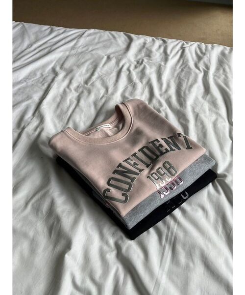 tシャツ メタリックロゴスウェットトップス「セットアップ対応」 レディース セール】メタリックロゴスウェットトップス【セットアップ対応