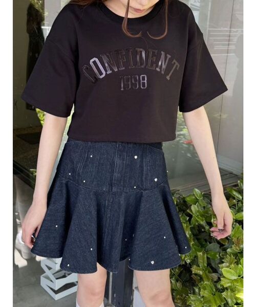 CALNAMUR（カルナムール）の「メタリックロゴスウェットトップス【セットアップ対応】（Tシャツ/カットソー・レディース・ピンク/グレー/ブラック・FREE）」の20枚目の写真