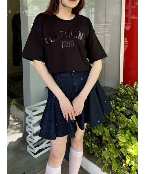 CALNAMUR（カルナムール）の「メタリックロゴスウェットトップス【セットアップ対応】（Tシャツ/カットソー・レディース・ピンク/グレー/ブラック・FREE）」の21枚目の写真