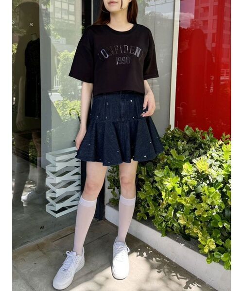 CALNAMUR（カルナムール）の「メタリックロゴスウェットトップス【セットアップ対応】（Tシャツ/カットソー・レディース・ピンク/グレー/ブラック・FREE）」の22枚目の写真