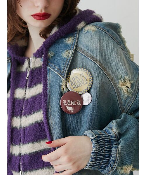 jouetie（ジュエティ）の「缶バッジ4SET（バッジ・レディース・オフホワイト/イエロー・FREE）」の2枚目の写真