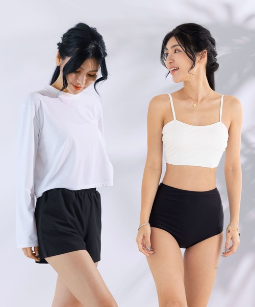 【セール】レディース水着 4点セット [ラッシュガード ブラトップ ハイウエストショーツ オーバーパンツ]（水着）｜ETERNITY SELECT（エタニティ セレクト）