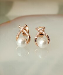 【金属アレルギー対応】クロスドロップピアス