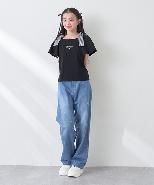 mezzo piano junior M オフショルダーシャツ