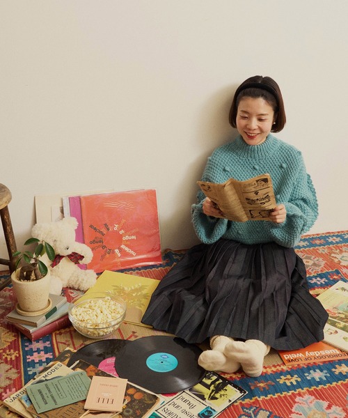 CHILD WOMAN ネパールギルボックスケーブル プルオーバー ピンク CHILD WOMAN（チャイルドウーマン）の「ネパールギルボックスケーブル