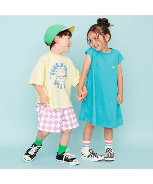 BREEZE(ブリーズ)の「【20周年・リンク】HAPPY FO SMILE ワンピース(ワンピース・キッズ・ライム/ピンク/ターコイズブルー・140/130/120/110/100/90/80)」の7枚目の写真