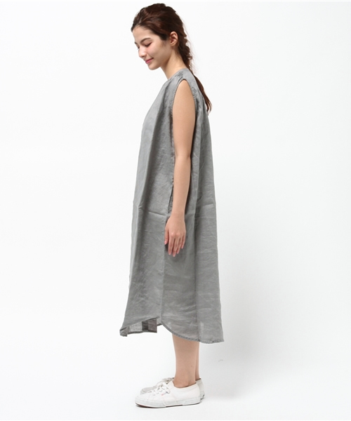 LBC(エルビーシー)の「リネンギャザーワンピース(ワンピース・レディース・グリーン/Red/アッシュグレー・LARGE/MEDIUM)」の11枚目の写真
