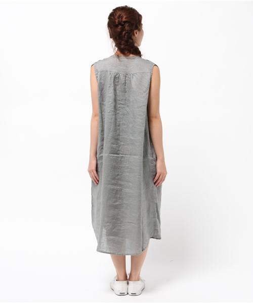 LBC(エルビーシー)の「リネンギャザーワンピース(ワンピース・レディース・グリーン/Red/アッシュグレー・LARGE/MEDIUM)」の5枚目の写真