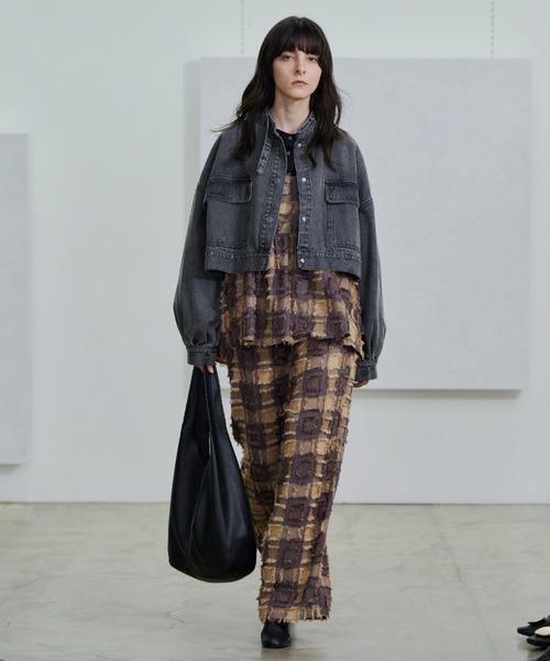 Libra Cue（リブラ キュー）の「フリンジストレートイージーパンツ（その他パンツ・レディース・マルチ/アイボリー/ブラック/グレー・FREE）」の7枚目の写真