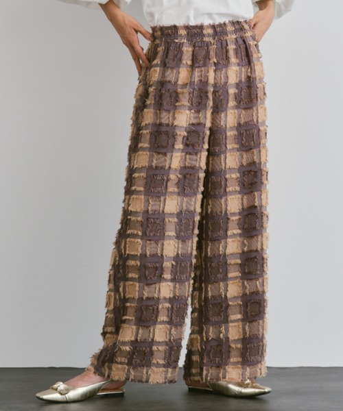 Libra Cue（リブラ キュー）の「フリンジストレートイージーパンツ（その他パンツ・レディース・マルチ/アイボリー/ブラック/グレー・FREE）」の10枚目の写真