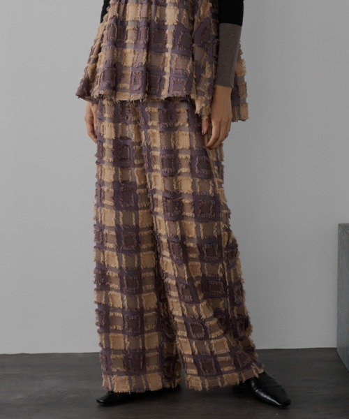 Libra Cue（リブラ キュー）の「フリンジストレートイージーパンツ（その他パンツ・レディース・マルチ/アイボリー/ブラック/グレー・FREE）」の8枚目の写真