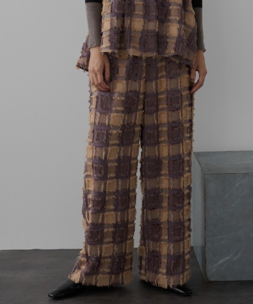 Libra Cue（リブラ キュー）の「フリンジストレートイージーパンツ（その他パンツ・レディース・マルチ/アイボリー/ブラック/グレー・FREE）」の11枚目の写真