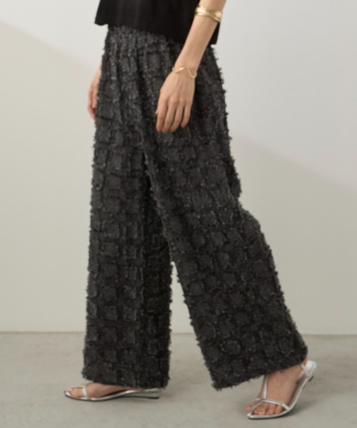 Libra Cue（リブラ キュー）の「フリンジストレートイージーパンツ（その他パンツ・レディース・マルチ/アイボリー/ブラック/グレー・FREE）」の14枚目の写真