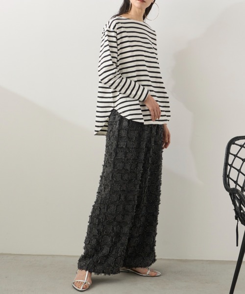 Libra Cue（リブラ キュー）の「フリンジストレートイージーパンツ（その他パンツ・レディース・マルチ/アイボリー/ブラック/グレー・FREE）」の20枚目の写真