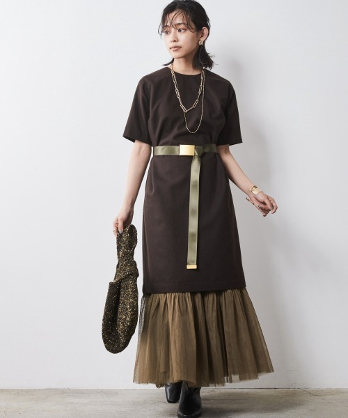 5分袖ミニワンピース ＜大きいサイズ有＞シックスタイル （ワンピース）｜CHIC STYLE（シックスタイル）