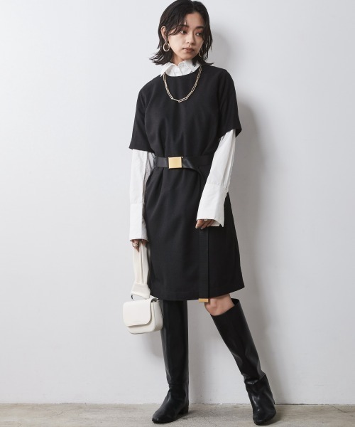 5分袖ミニワンピース ＜大きいサイズ有＞シックスタイル （ワンピース）｜CHIC STYLE（シックスタイル）