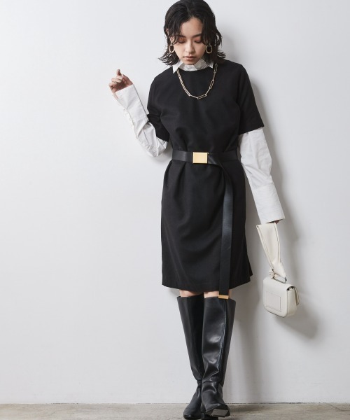 5分袖ミニワンピース ＜大きいサイズ有＞シックスタイル （ワンピース）｜CHIC STYLE（シックスタイル）
