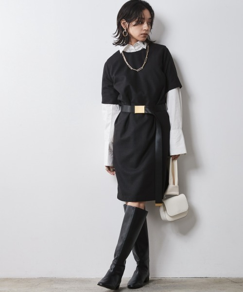 5分袖ミニワンピース ＜大きいサイズ有＞シックスタイル （ワンピース）｜CHIC STYLE（シックスタイル）