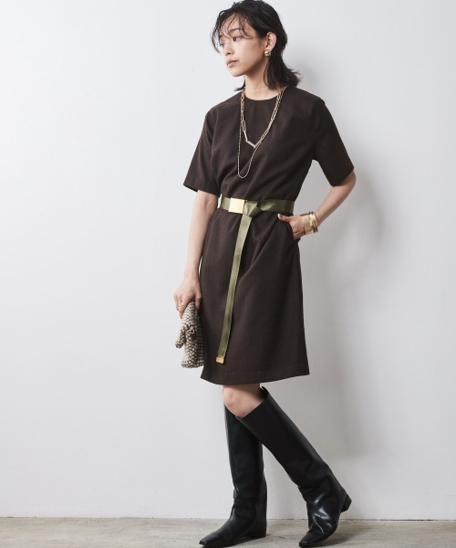 5分袖ミニワンピース ＜大きいサイズ有＞シックスタイル （ワンピース）｜CHIC STYLE（シックスタイル）