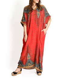 MARAI（マーライ）の「エスニック総柄 ドルマンスリーブ マキシワンピース（ワンピース）」