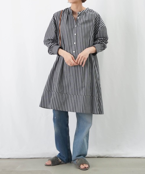 ブラウス シャツ LC/LLL ストライプギャザーブラウス レディース LADY LUCK LUCA ブラウス シャツ LC/LLL ストライプギャザー