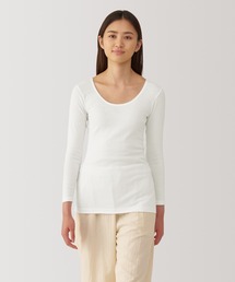 無印良品 | （綿１００％）婦人　あったか綿　Ｕネック八分袖Ｔシャツ(インナーウェア/肌着)