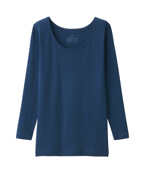 無印良品（ムジルシリョウヒン）の「（綿１００％）婦人　あったか綿　Ｕネック八分袖Ｔシャツ（インナーウェア/肌着・レディース・ブラック/ライトベージュ/ブラウン系/オフホワイト/ライトイエロー/ライトグリーン/ブラウン/ネイビー・S/M/L/XL）」の15枚目の写真