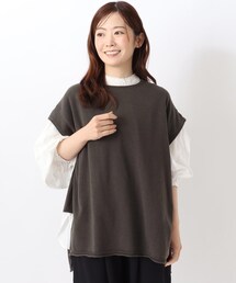 綿ニットワイドベスト
