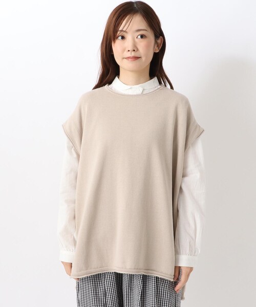 one'sterrace(ワンズテラス)の「綿ニットワイドベスト(ベスト・レディース・アイボリー系8/グレー系その他7/ベージュ系9/ブラック系8・02)」の19枚目の写真