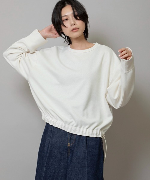 Munich（ミューニック）の「ライトブークレーダブルニットドロストリングヘムプルオーバー（Tシャツ/カットソー・レディース・モカ/アイボリー/ブラック・FREE）」の14枚目の写真