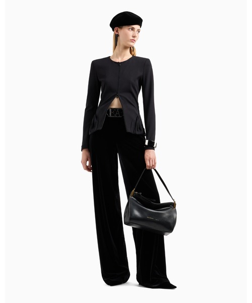 EMPORIO ARMANI（エンポリオアルマーニ）の「<オンライン限定>【エンポリオ アルマーニ】ハンドバッグ スムースレザー ミディアム（ハンドバッグ・レディース・ブラック/ブルーパープル/ベージュ・FREE）」の4枚目の写真