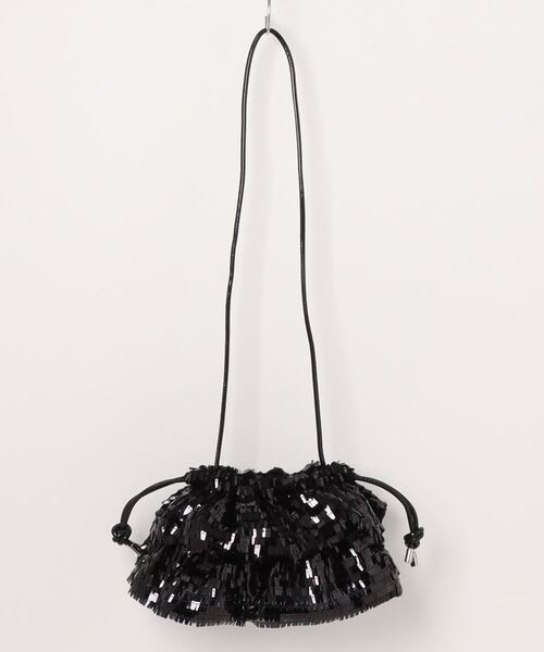 Casselini(キャセリーニ)の「フリルスパンコール巾着BAG(クラッチバッグ・レディース・ブラック/ブラウン・ONE SIZE)」の11枚目の写真